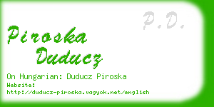 piroska duducz business card